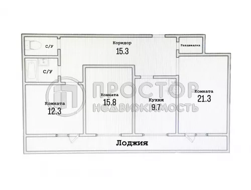 3-комнатная квартира, 81.7 м² - фото 30