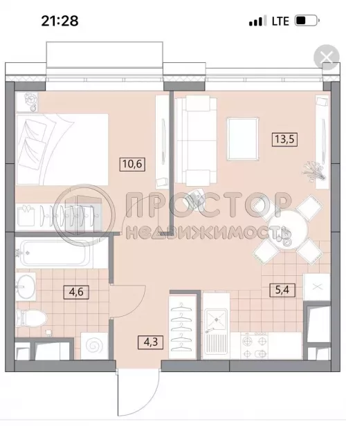 2-комнатная квартира, 40 м² - фото 11