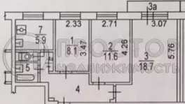 3-комнатная квартира, 58 м² - фото 36