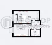 1-комнатная квартира, 37 м² - фото 17