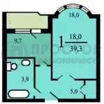 1-комнатная квартира, 40 м² - фото 70