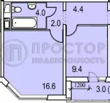1-комнатная квартира, 37 м² - фото 33