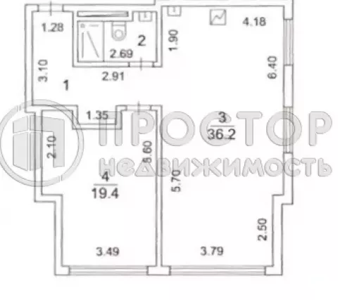 2-комнатная квартира, 68 м² - фото 25