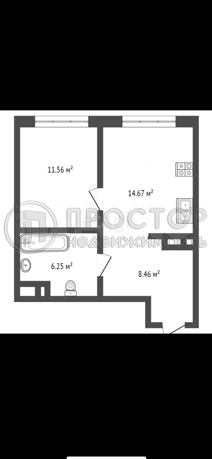 1-комнатная квартира, 41 м² - фото 4