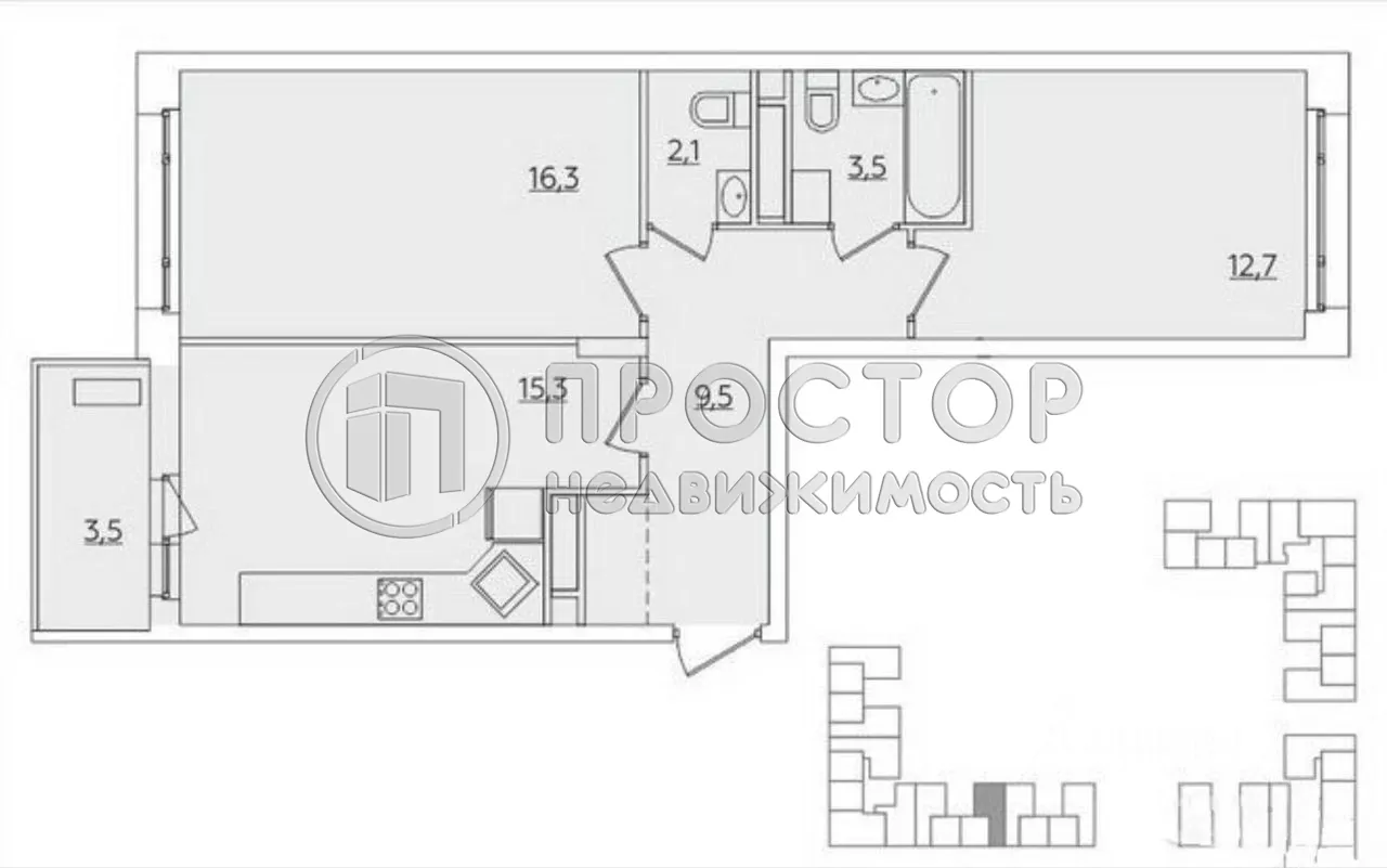 2-комнатная квартира, 61.2 м² - фото 22