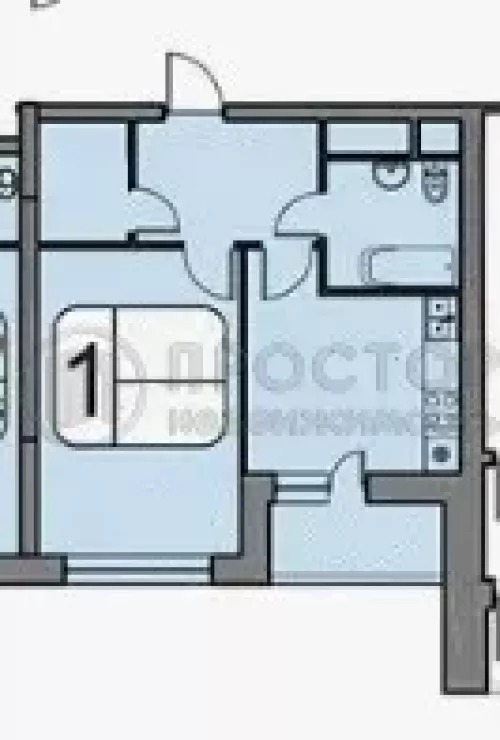 1-комнатная квартира, 42.8 м² - фото 32