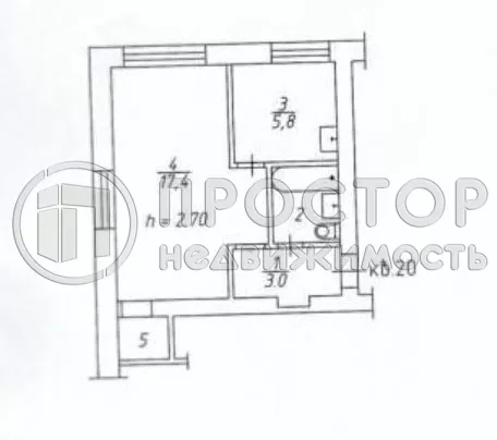 1-комнатная квартира, 32.5 м² - фото 20