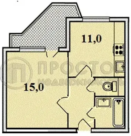 1-комнатная квартира, 36.5 м² - фото 24