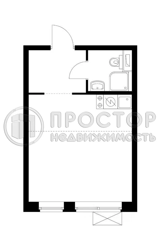Студия, 25.6 м² - фото 5