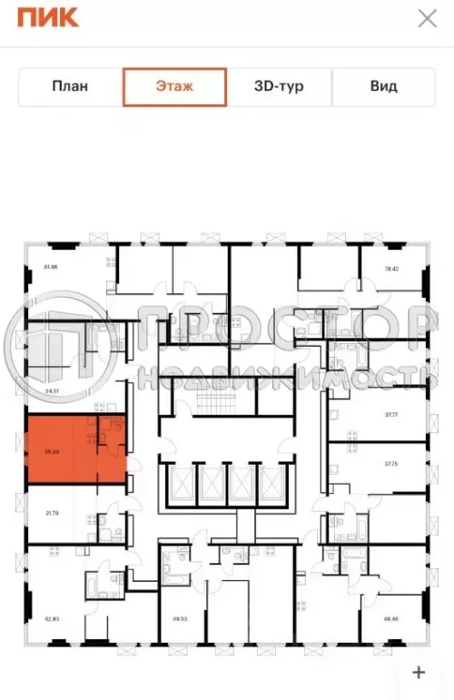 Студия, 25.49 м² - фото 3