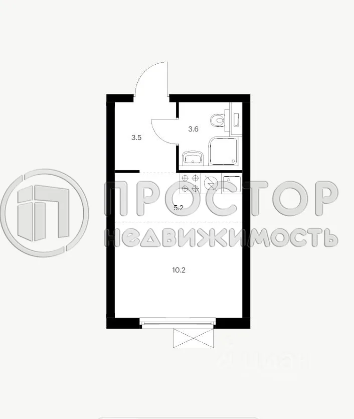 Студия, 22.5 м² - фото 6