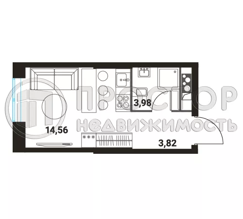 Студия, 22.36 м² - фото 6
