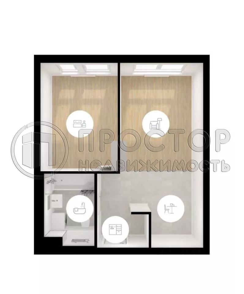 1-комнатная квартира, 32.51 м² - фото 2