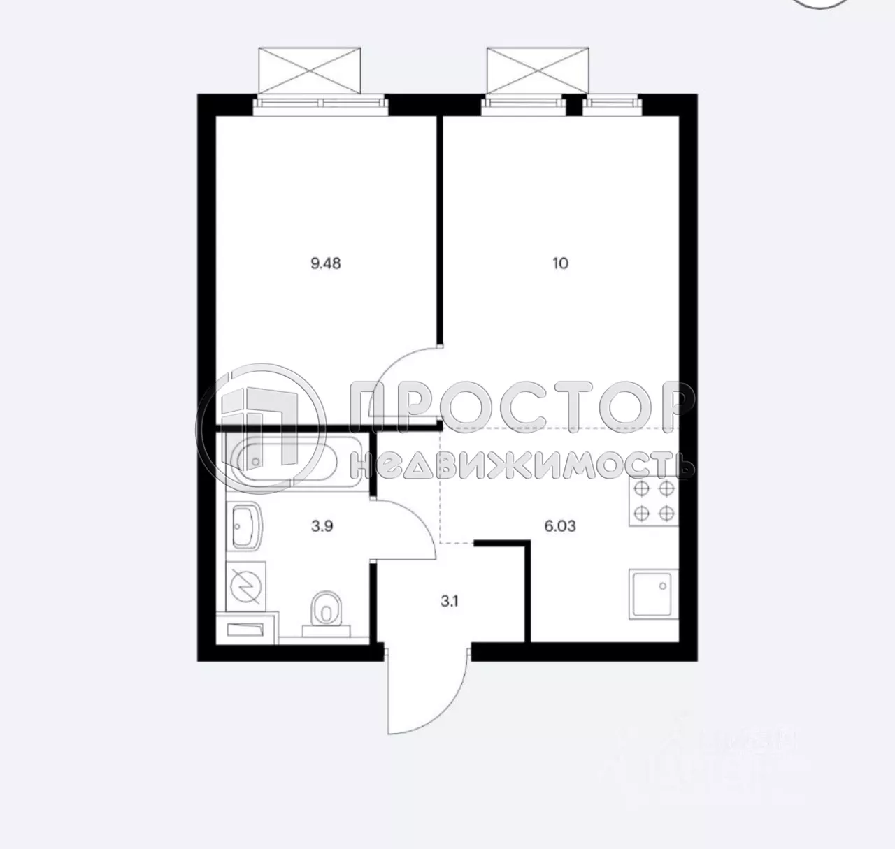 1-комнатная квартира, 32.51 м² - фото 7