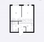 1-комнатная квартира, 32.51 м² - фото 13