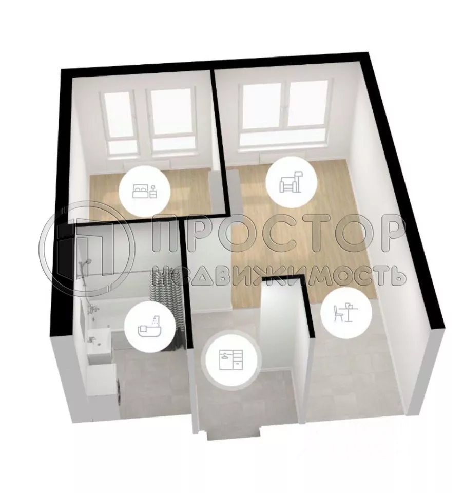 1-комнатная квартира, 32.51 м² - фото 4