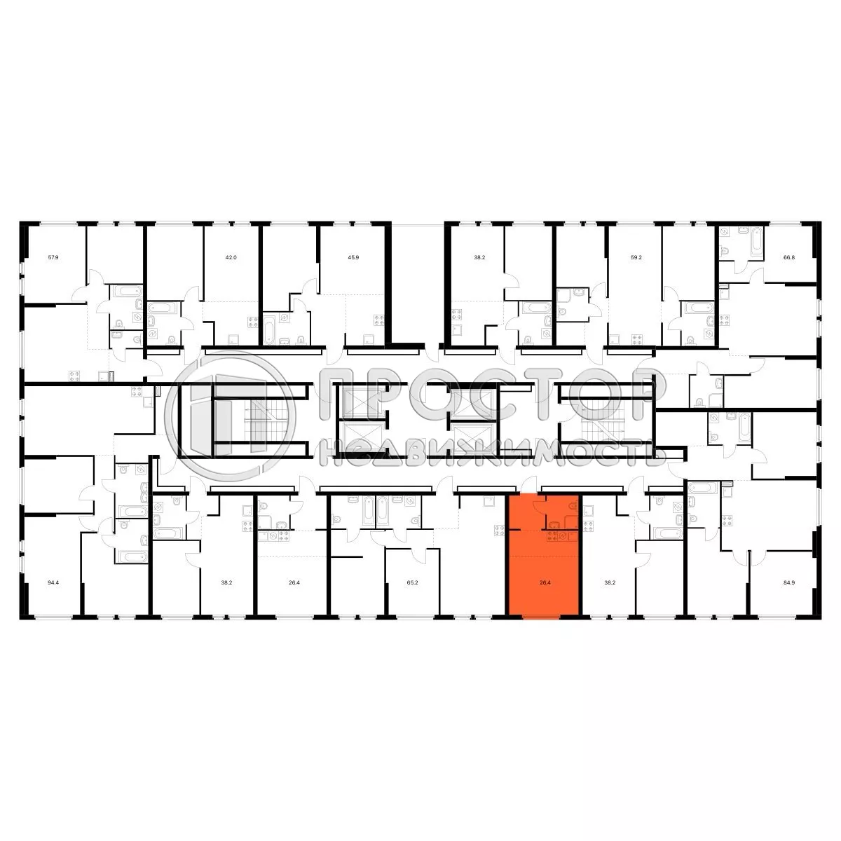 1-комнатная квартира, 26.4 м² - фото 4