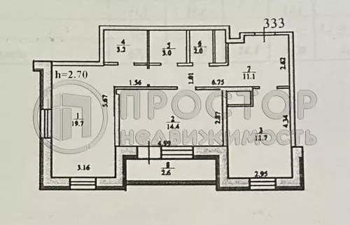 2-комнатная квартира, 67.7 м² - фото 2