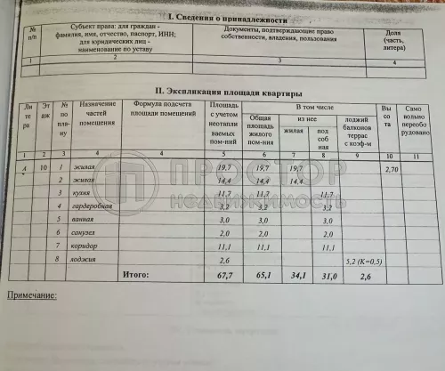 2-комнатная квартира, 67.7 м² - фото 4