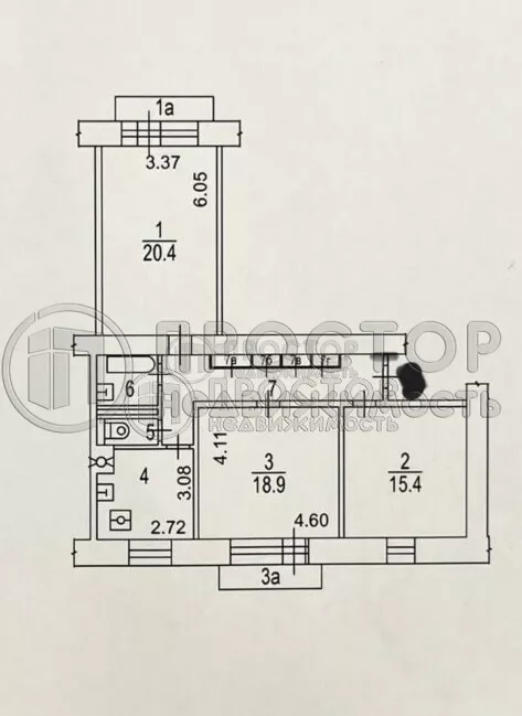 3-комнатная квартира, 80 м² - фото 13