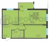 2-комнатная квартира, 52.1 м² - фото 13