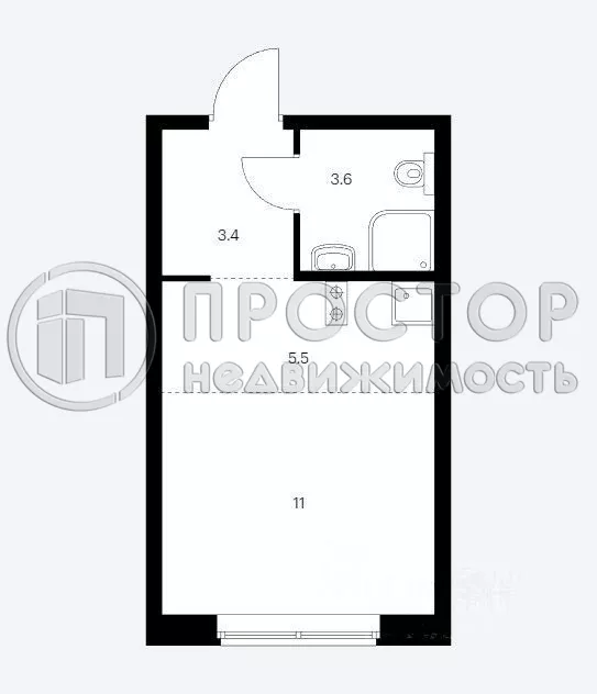 Студия, 23.5 м² - фото 7