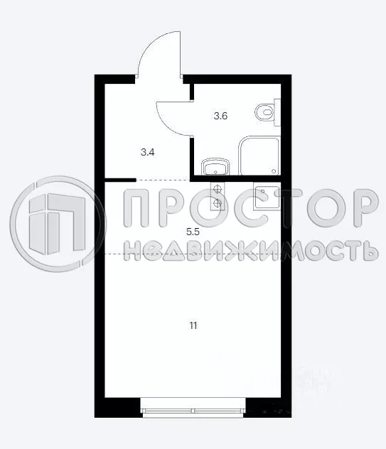 Студия, 23.5 м² - фото 9