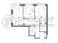 2-комнатная квартира, 57.1 м² - фото 13