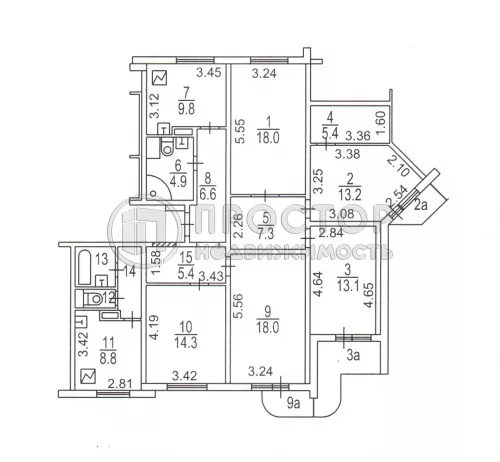 5-комнатная квартира, 131.8 м² - фото 22