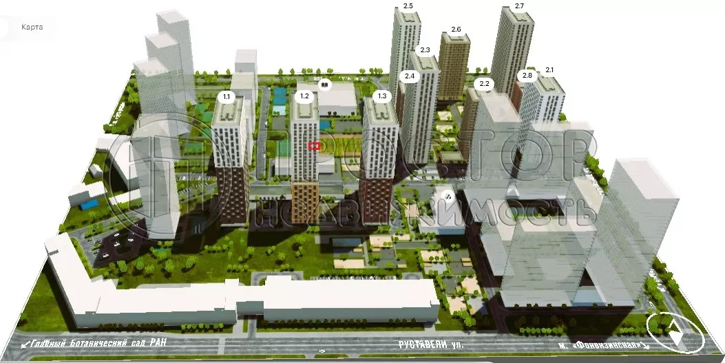 2-комнатная квартира, 57.1 м² - фото 4