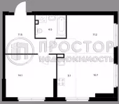 2-комнатная квартира, 57.1 м² - фото 21