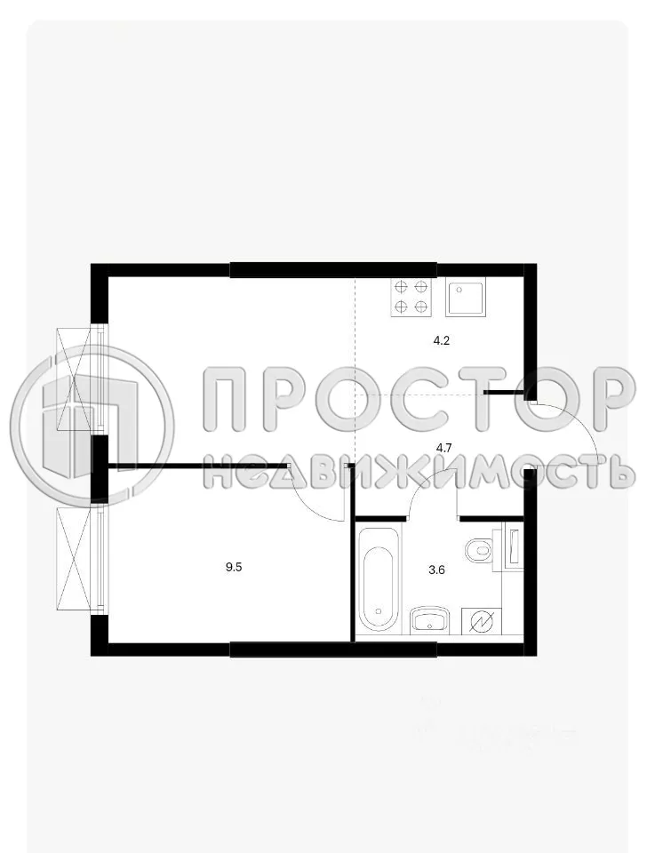 2-комнатная квартира, 32.4 м² - фото 5