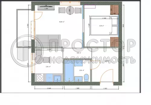 1-комнатная квартира, 31 м² - фото 12