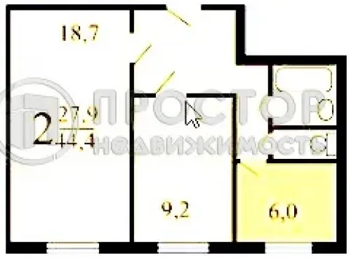 2-комнатная квартира, 44.4 м² - фото 16