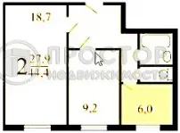 2-комнатная квартира, 44.4 м² - фото 31