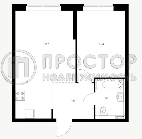 2-комнатная квартира, 45.8 м² - фото 5