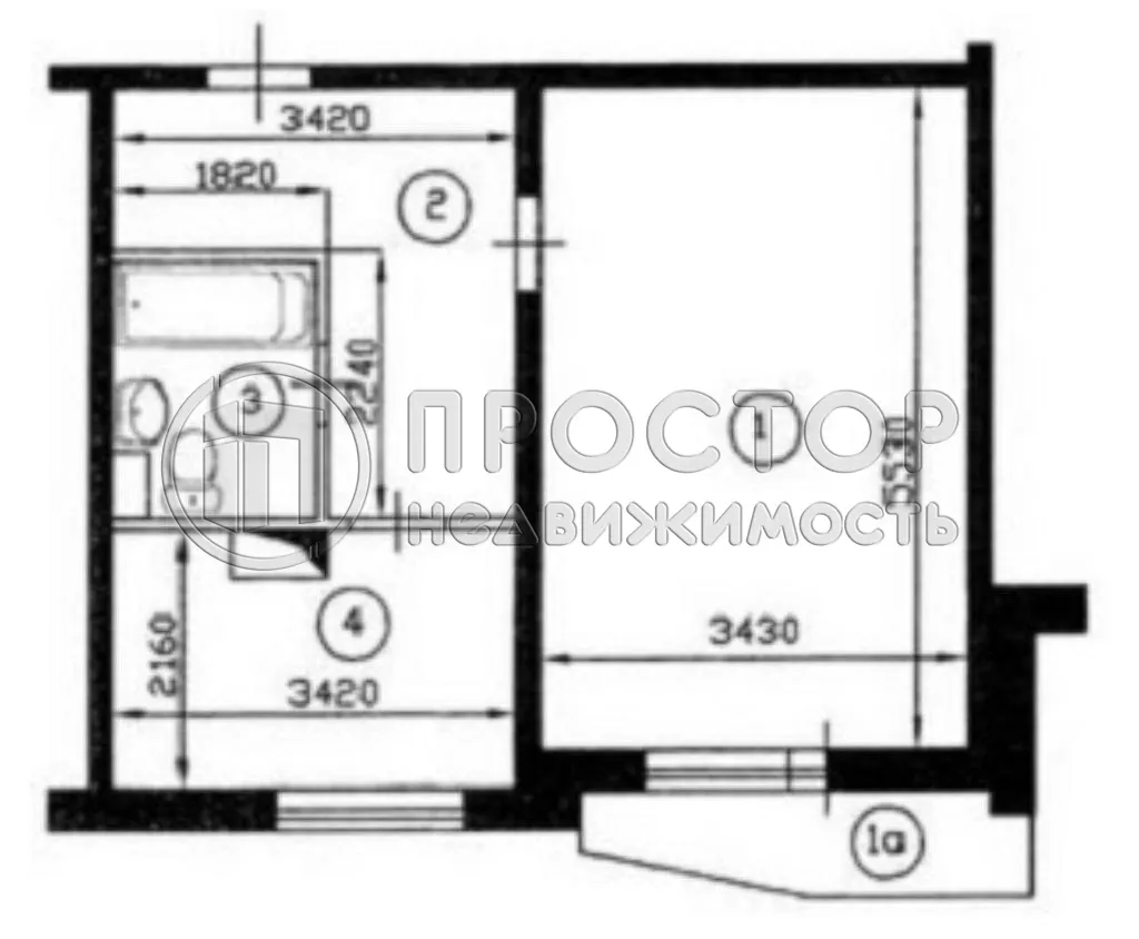 1-комнатная квартира, 37.7 м² - фото 31