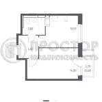 1-комнатная квартира, 34.92 м² - фото 17