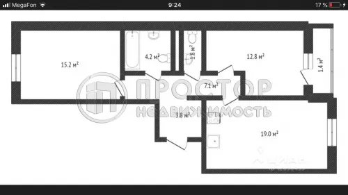 2-комнатная квартира, 63.5 м² - фото 32
