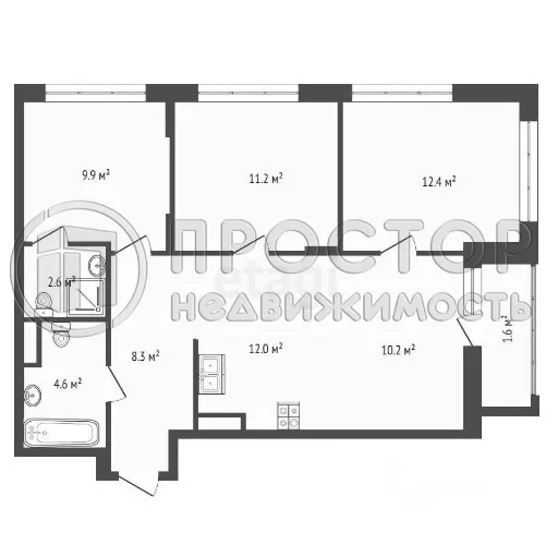 4-комнатная квартира, 73 м² - фото 6