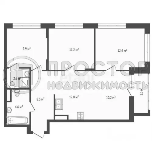 4-комнатная квартира, 73 м² - фото 6