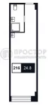 Студия, 24.8 м² - фото 7