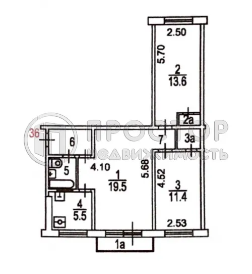 3-комнатная квартира, 59.6 м² - фото 12