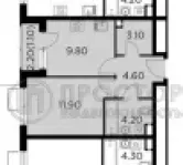 1-комнатная квартира, 34.7 м² - фото 9