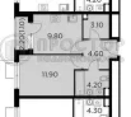 1-комнатная квартира, 34.7 м² - фото 5