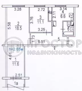 3-комнатная квартира, 63 м² - фото 30