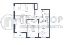 3-комнатная квартира, 75.3 м² - фото 4