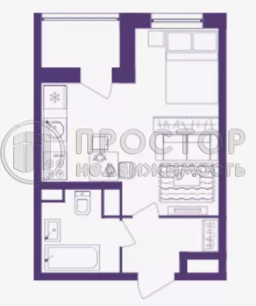 Студия, 34.5 м² - фото 2