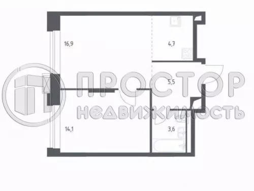 2-комнатная квартира, 44.8 м² - фото 9