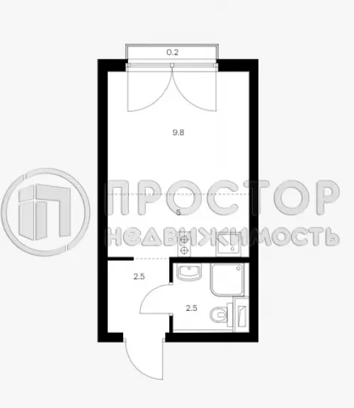 Студия, 20 м² - фото 2